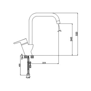 Energy Köksblandare Med Hörnrör (Krom) - Bild 2